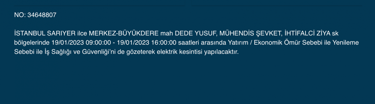 İstanbul'un bu ilçelerinde elektrikler kesilecek (19 Ocak) - Sayfa 27