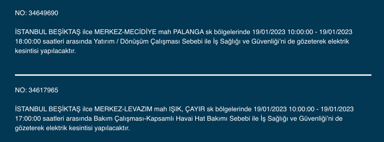 İstanbul'un bu ilçelerinde elektrikler kesilecek (19 Ocak) - Sayfa 13