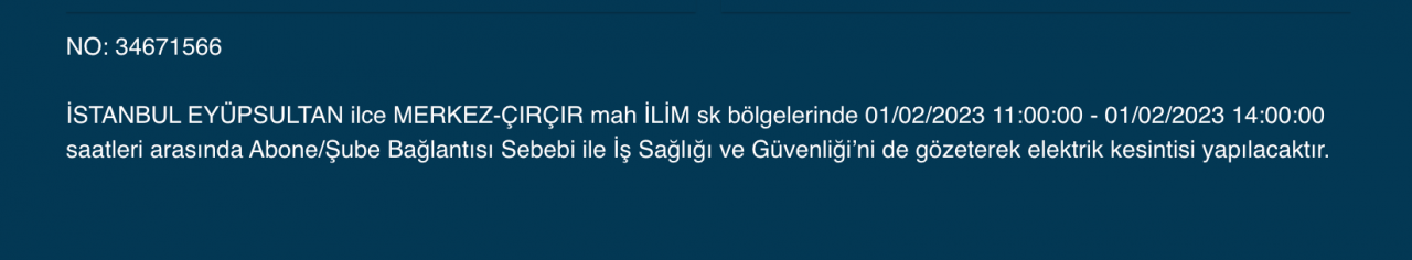 İstanbul’da geniş çaplı elektrik kesintisi! (1 Şubat) - Sayfa 14