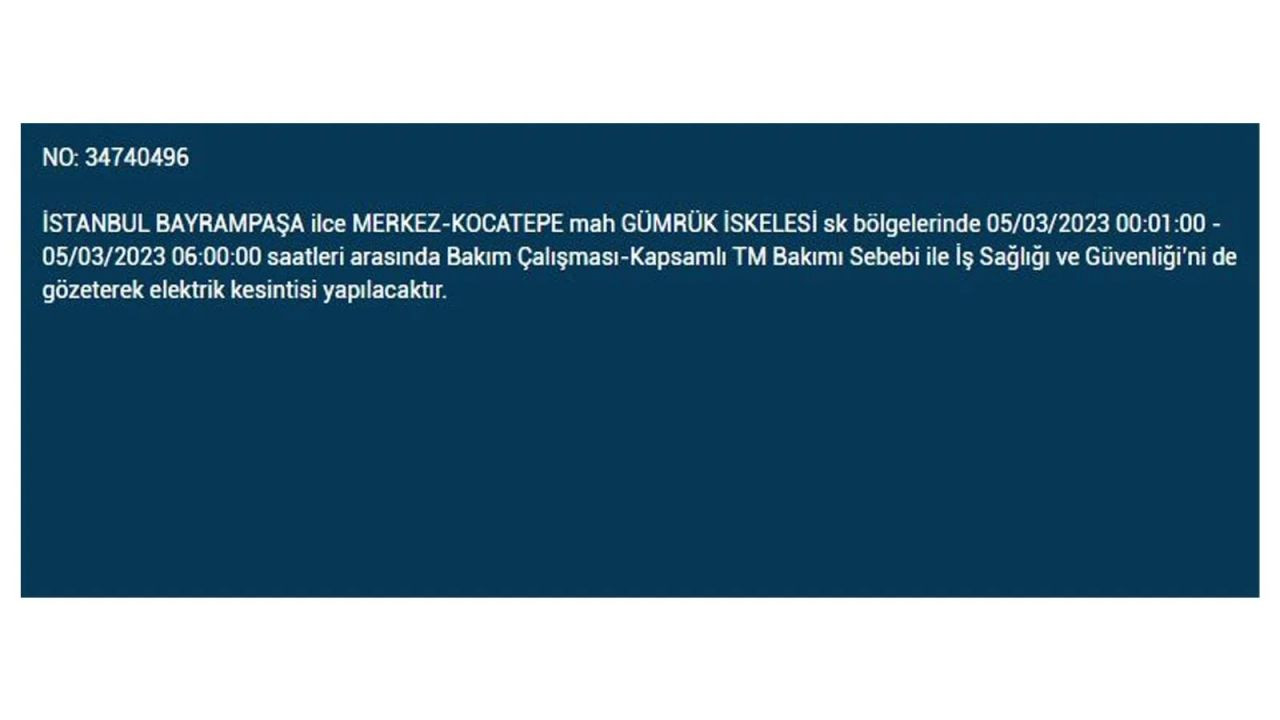 İstanbul'da elektriğin kesileceği ilçeler belli oldu! 5 Mart İstanbul elektrik kesintisi - Sayfa 7