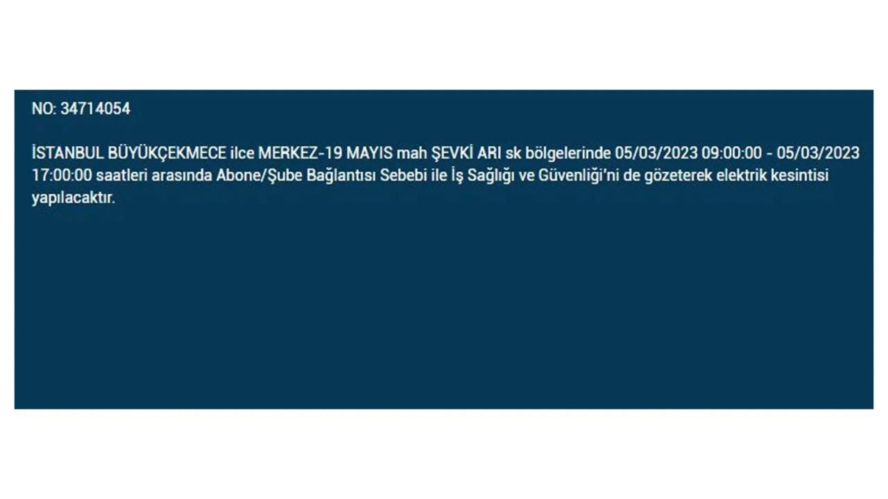 İstanbul'da elektriğin kesileceği ilçeler belli oldu! 5 Mart İstanbul elektrik kesintisi - Sayfa 14
