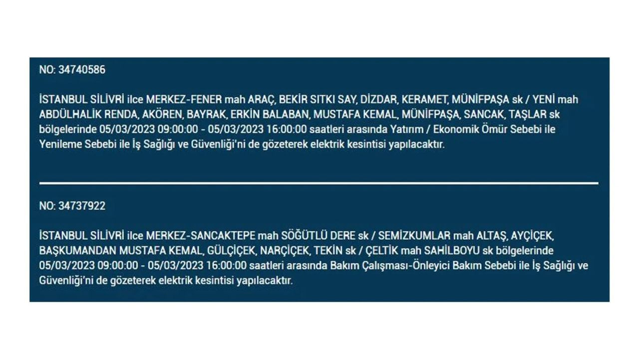 İstanbul'da elektriğin kesileceği ilçeler belli oldu! 5 Mart İstanbul elektrik kesintisi - Sayfa 16