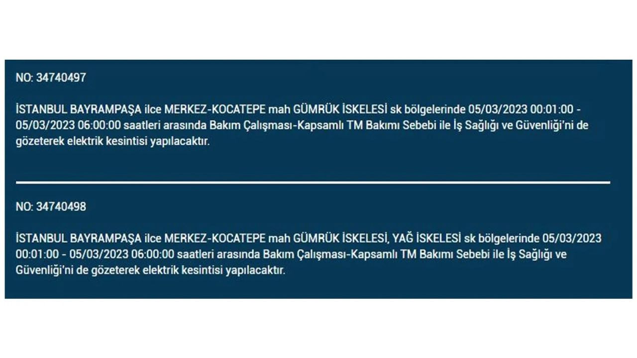 İstanbul'da elektriğin kesileceği ilçeler belli oldu! 5 Mart İstanbul elektrik kesintisi - Sayfa 6