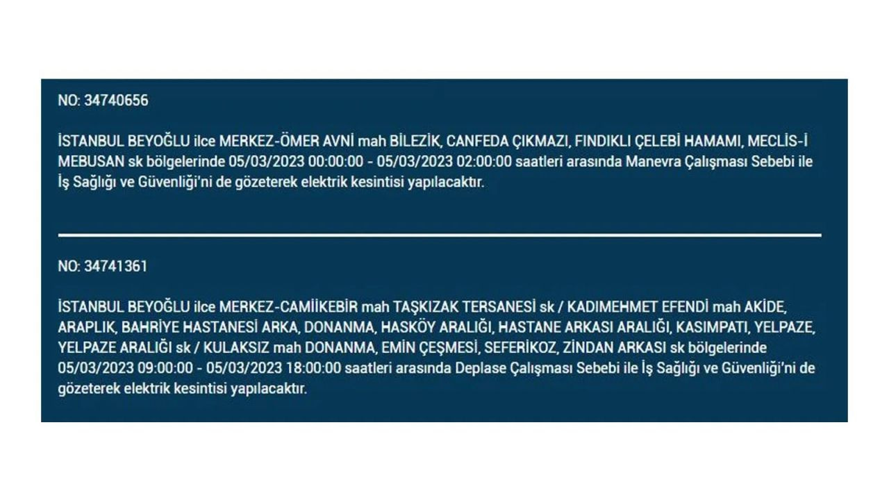 İstanbul'da elektriğin kesileceği ilçeler belli oldu! 5 Mart İstanbul elektrik kesintisi - Sayfa 10