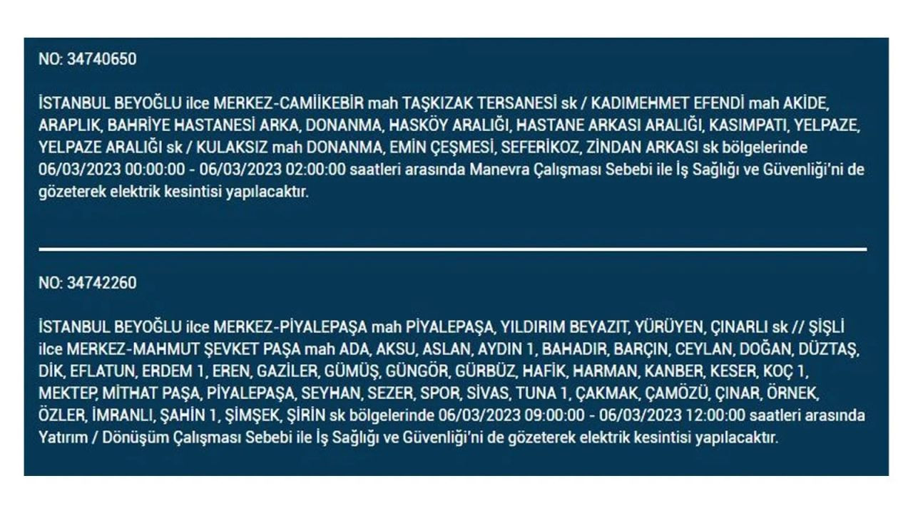 İstanbul'da elektriğin kesileceği ilçeler belli oldu! 6 Mart İstanbul elektrik kesintisi - Sayfa 16