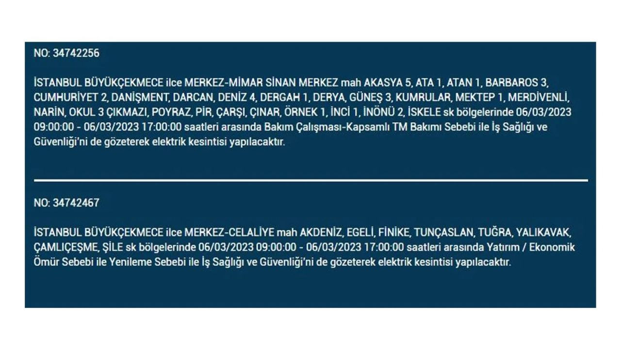 İstanbul'da elektriğin kesileceği ilçeler belli oldu! 6 Mart İstanbul elektrik kesintisi - Sayfa 18