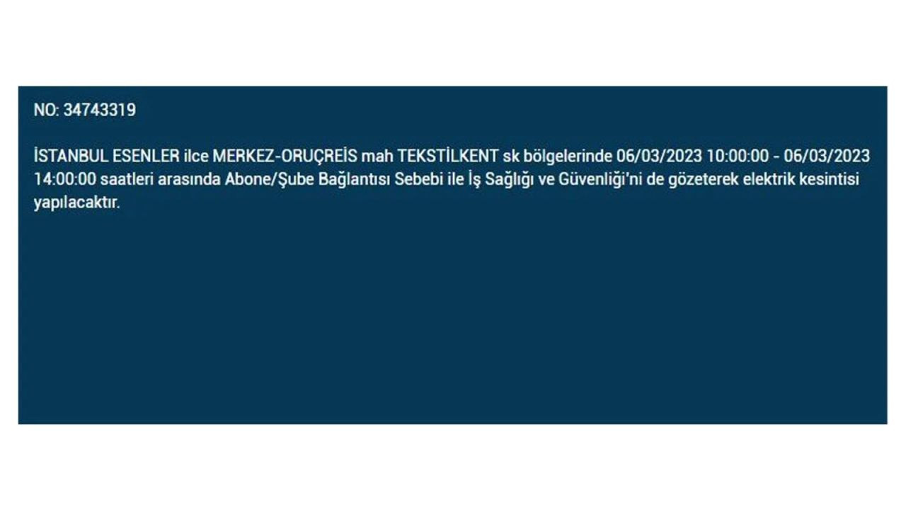 İstanbul'da elektriğin kesileceği ilçeler belli oldu! 6 Mart İstanbul elektrik kesintisi - Sayfa 20