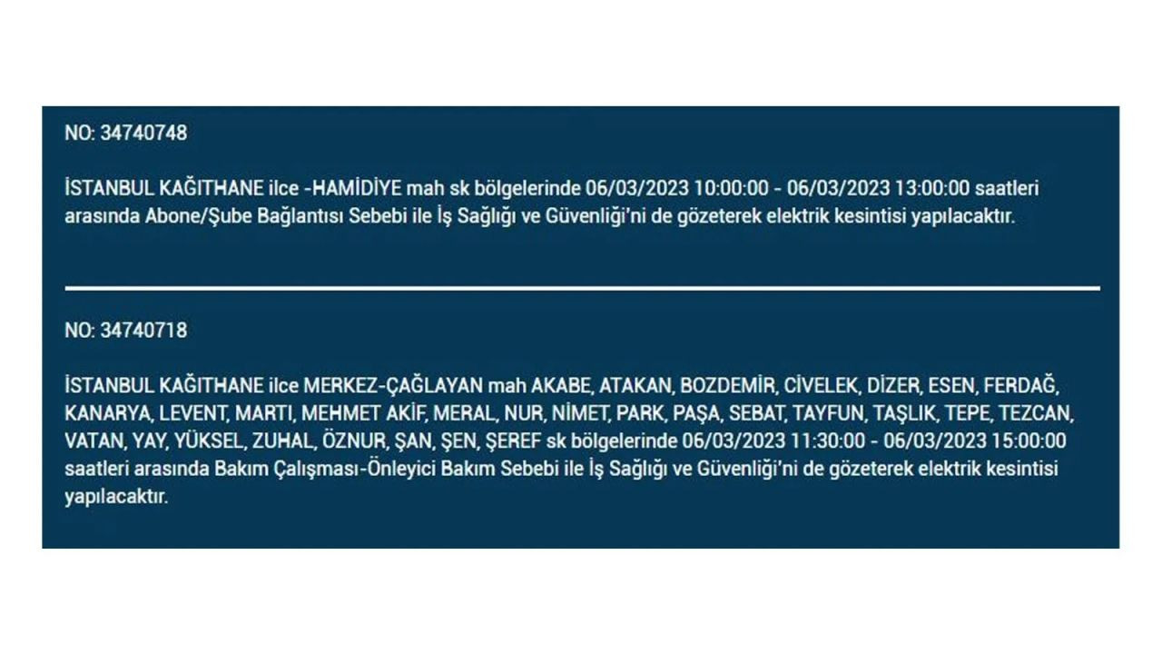 İstanbul'da elektriğin kesileceği ilçeler belli oldu! 6 Mart İstanbul elektrik kesintisi - Sayfa 28