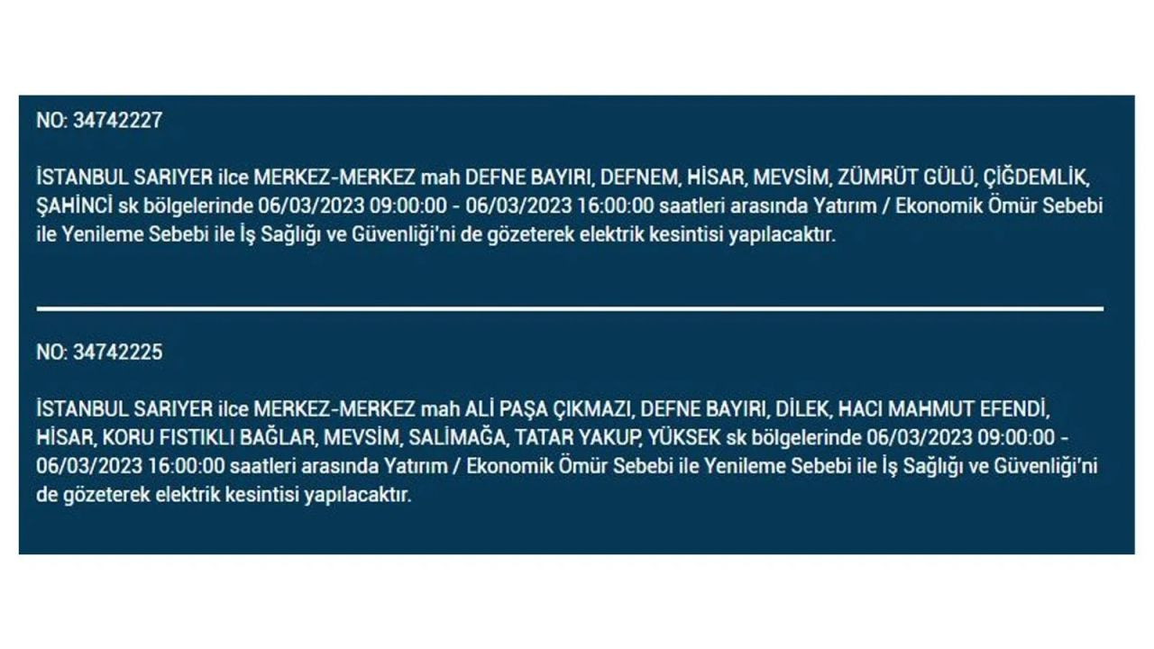 İstanbul'da elektriğin kesileceği ilçeler belli oldu! 6 Mart İstanbul elektrik kesintisi - Sayfa 31