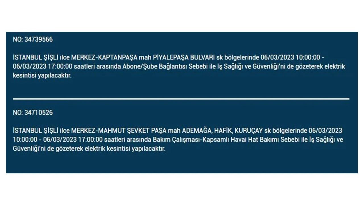 İstanbul'da elektriğin kesileceği ilçeler belli oldu! 6 Mart İstanbul elektrik kesintisi - Sayfa 35
