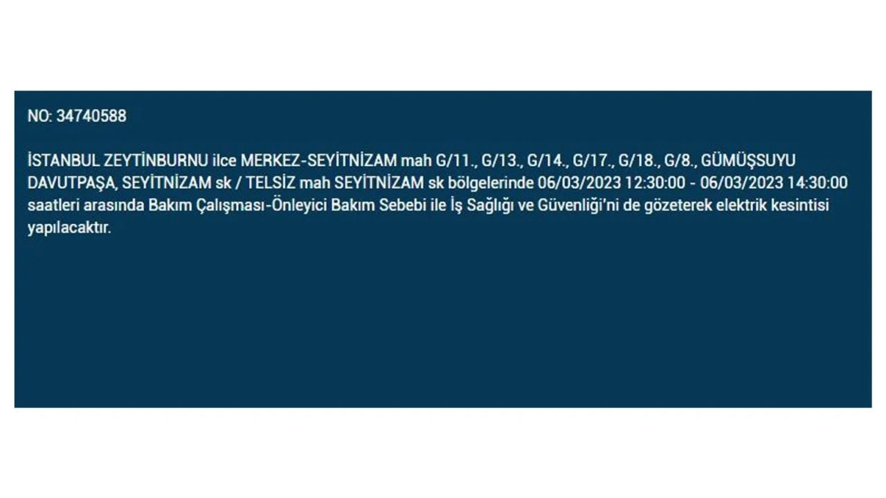 İstanbul'da elektriğin kesileceği ilçeler belli oldu! 6 Mart İstanbul elektrik kesintisi - Sayfa 39