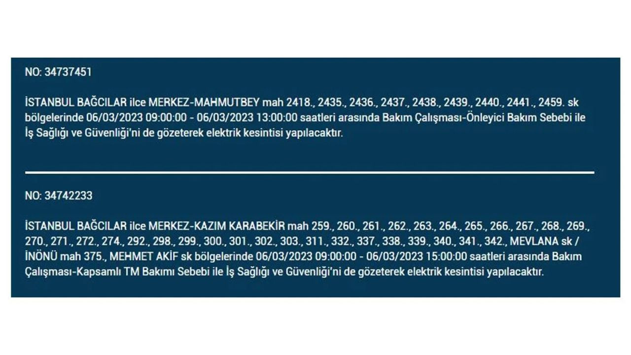 İstanbul'da elektriğin kesileceği ilçeler belli oldu! 6 Mart İstanbul elektrik kesintisi - Sayfa 6