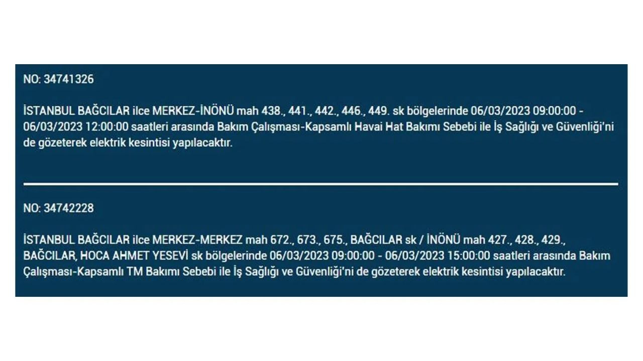 İstanbul'da elektriğin kesileceği ilçeler belli oldu! 6 Mart İstanbul elektrik kesintisi - Sayfa 7