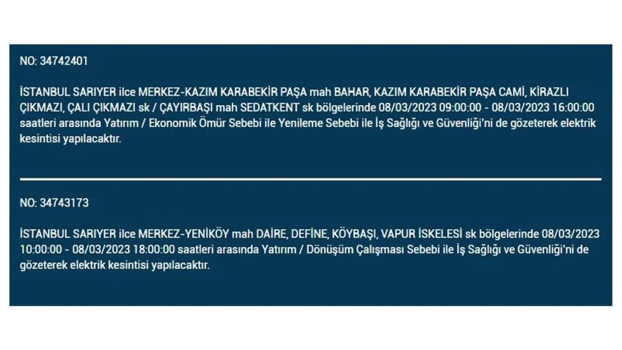 İstanbul'da elektriğin kesileceği ilçeler belli oldu! 8 Mart İstanbul elektrik kesintisi - Sayfa 32