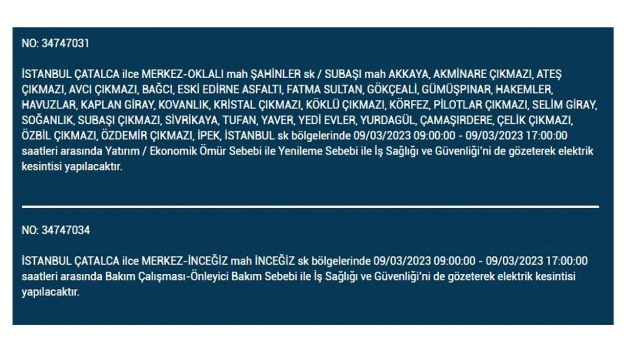 İstanbul'da elektriğin kesileceği ilçeler belli oldu! 9 Mart İstanbul elektrik kesintisi - Sayfa 25