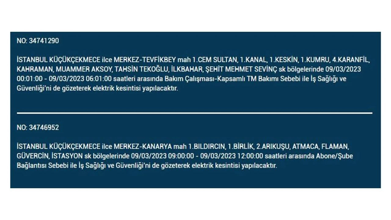 İstanbul'da elektriğin kesileceği ilçeler belli oldu! 9 Mart İstanbul elektrik kesintisi - Sayfa 9