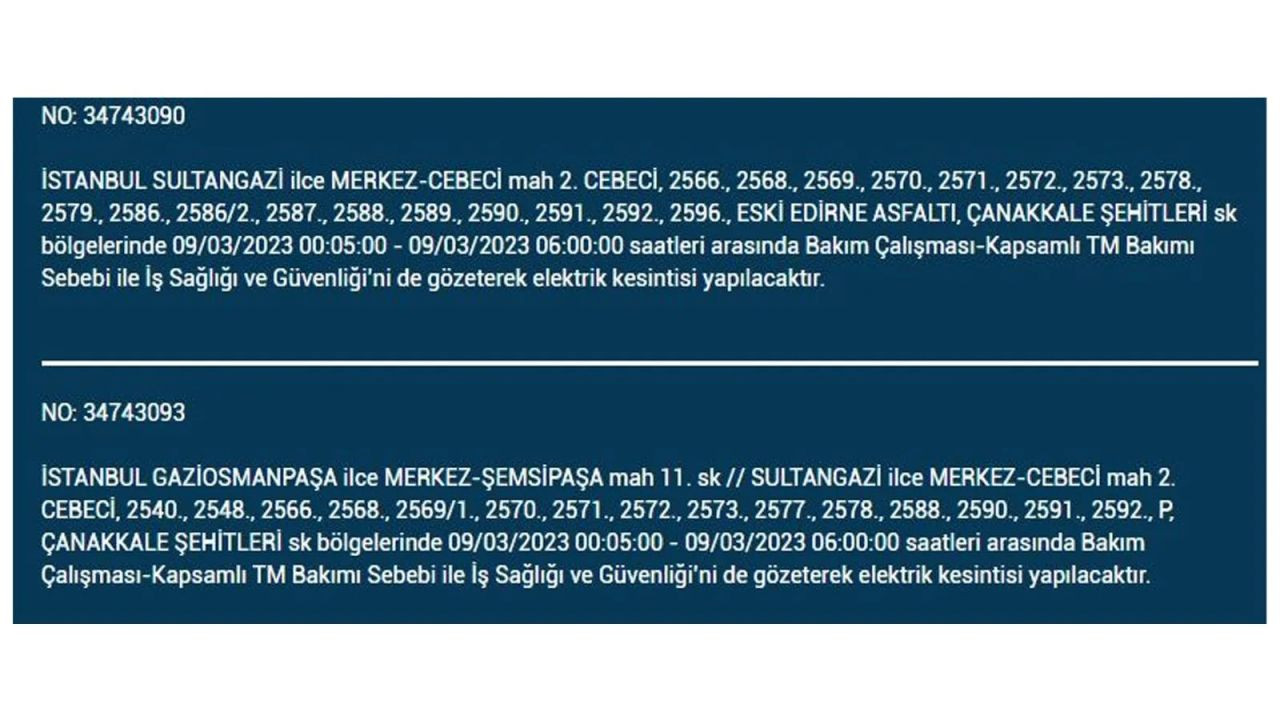 İstanbul'da elektriğin kesileceği ilçeler belli oldu! 9 Mart İstanbul elektrik kesintisi - Sayfa 4