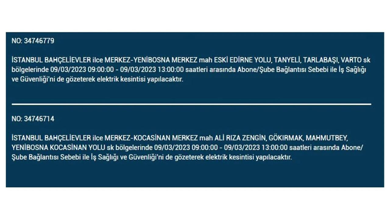 İstanbul'da elektriğin kesileceği ilçeler belli oldu! 9 Mart İstanbul elektrik kesintisi - Sayfa 34