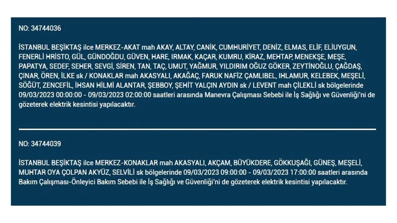 İstanbul'da elektriğin kesileceği ilçeler belli oldu! 9 Mart İstanbul elektrik kesintisi - Sayfa 30