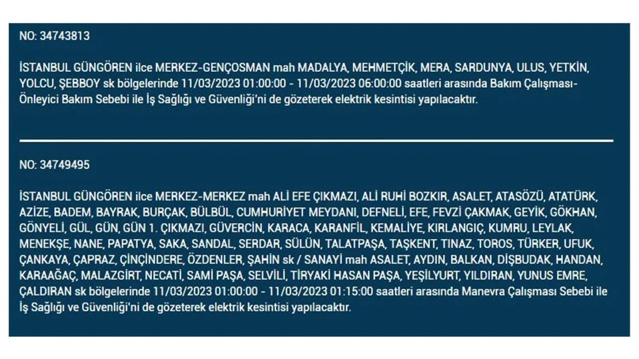 İstanbul'da elektriğin kesileceği ilçeler belli oldu! 11 Mart İstanbul elektrik kesintisi - Sayfa 11