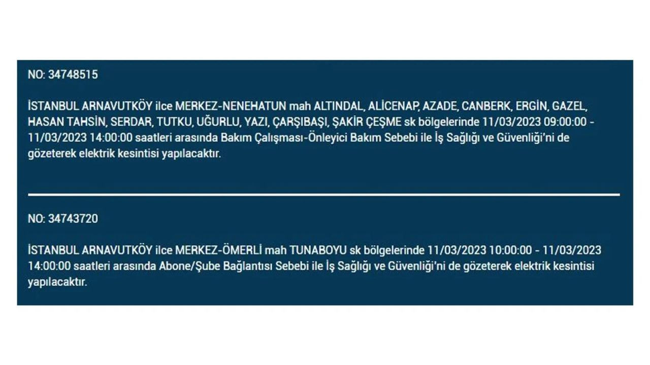 İstanbul'da elektriğin kesileceği ilçeler belli oldu! 11 Mart İstanbul elektrik kesintisi - Sayfa 22