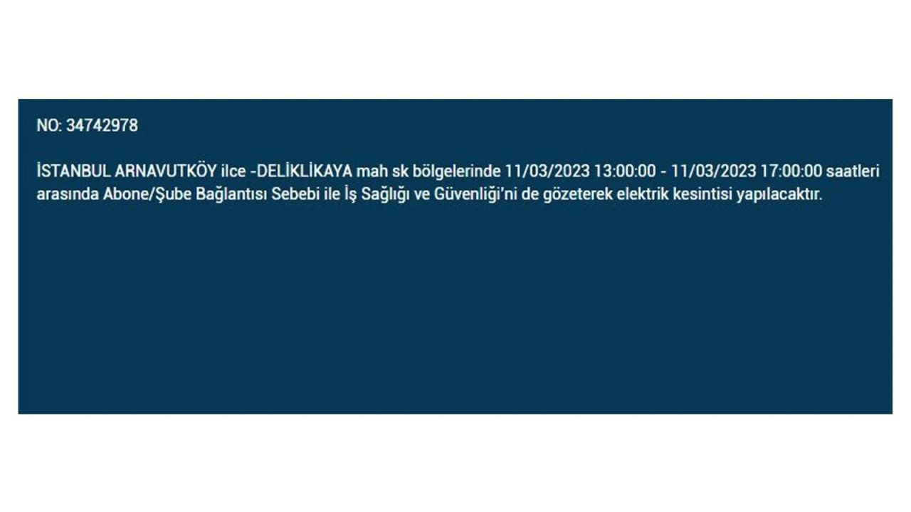 İstanbul'da elektriğin kesileceği ilçeler belli oldu! 11 Mart İstanbul elektrik kesintisi - Sayfa 21