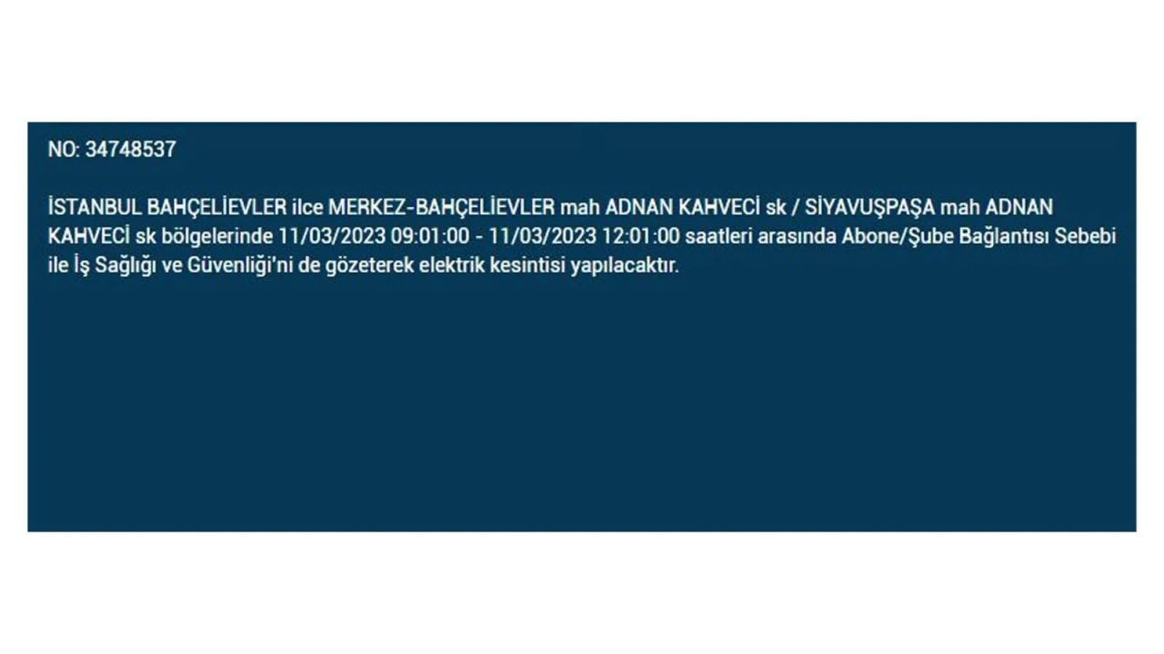 İstanbul'da elektriğin kesileceği ilçeler belli oldu! 11 Mart İstanbul elektrik kesintisi - Sayfa 18