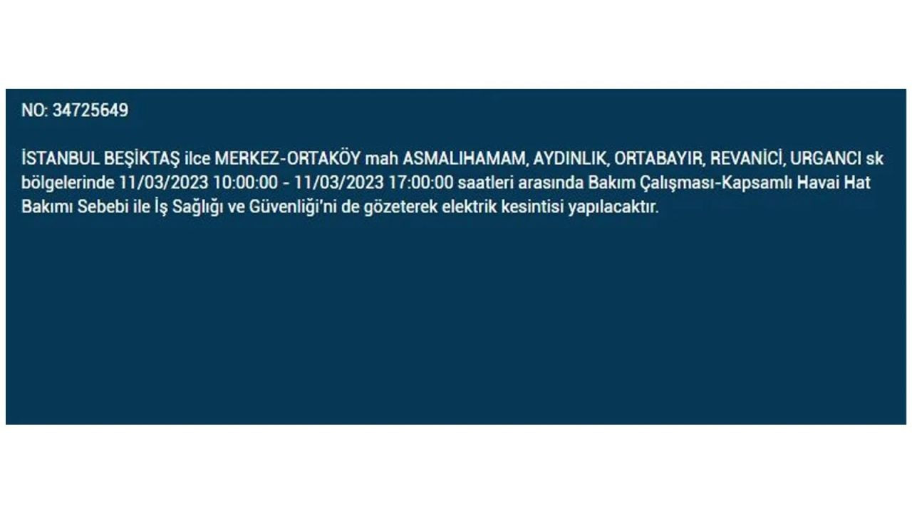 İstanbul'da elektriğin kesileceği ilçeler belli oldu! 11 Mart İstanbul elektrik kesintisi - Sayfa 17
