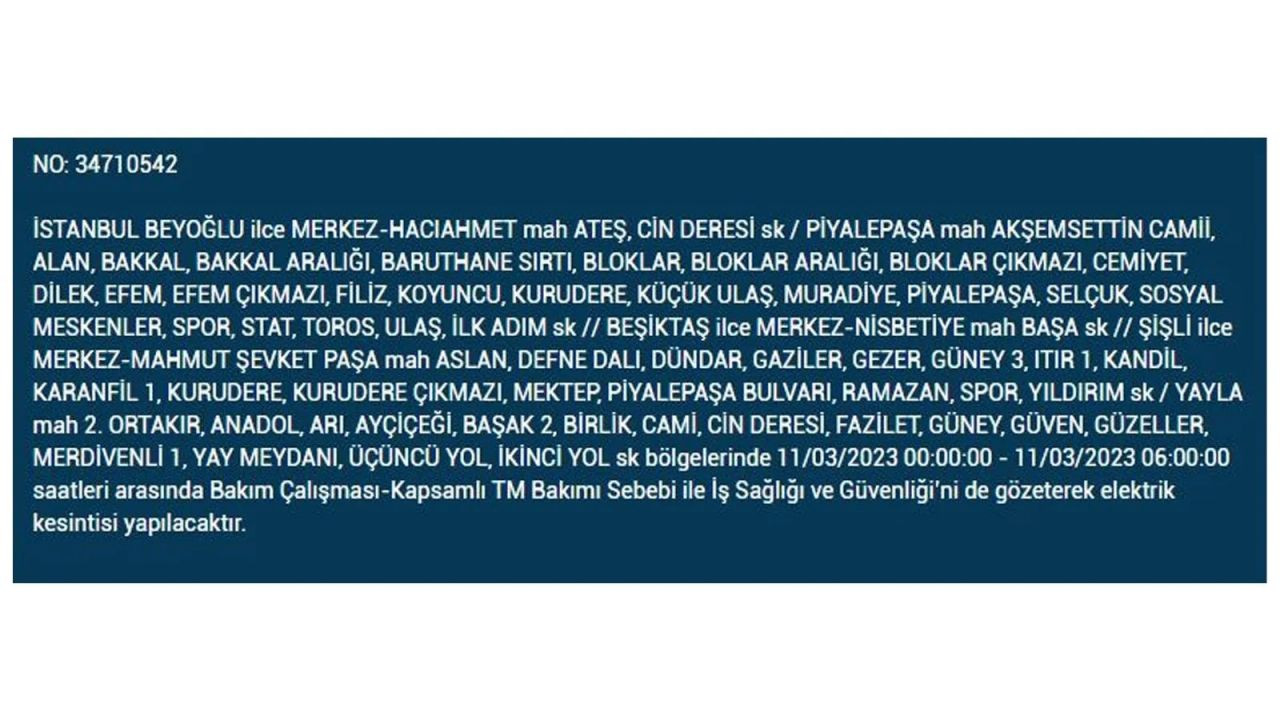 İstanbul'da elektriğin kesileceği ilçeler belli oldu! 11 Mart İstanbul elektrik kesintisi - Sayfa 16