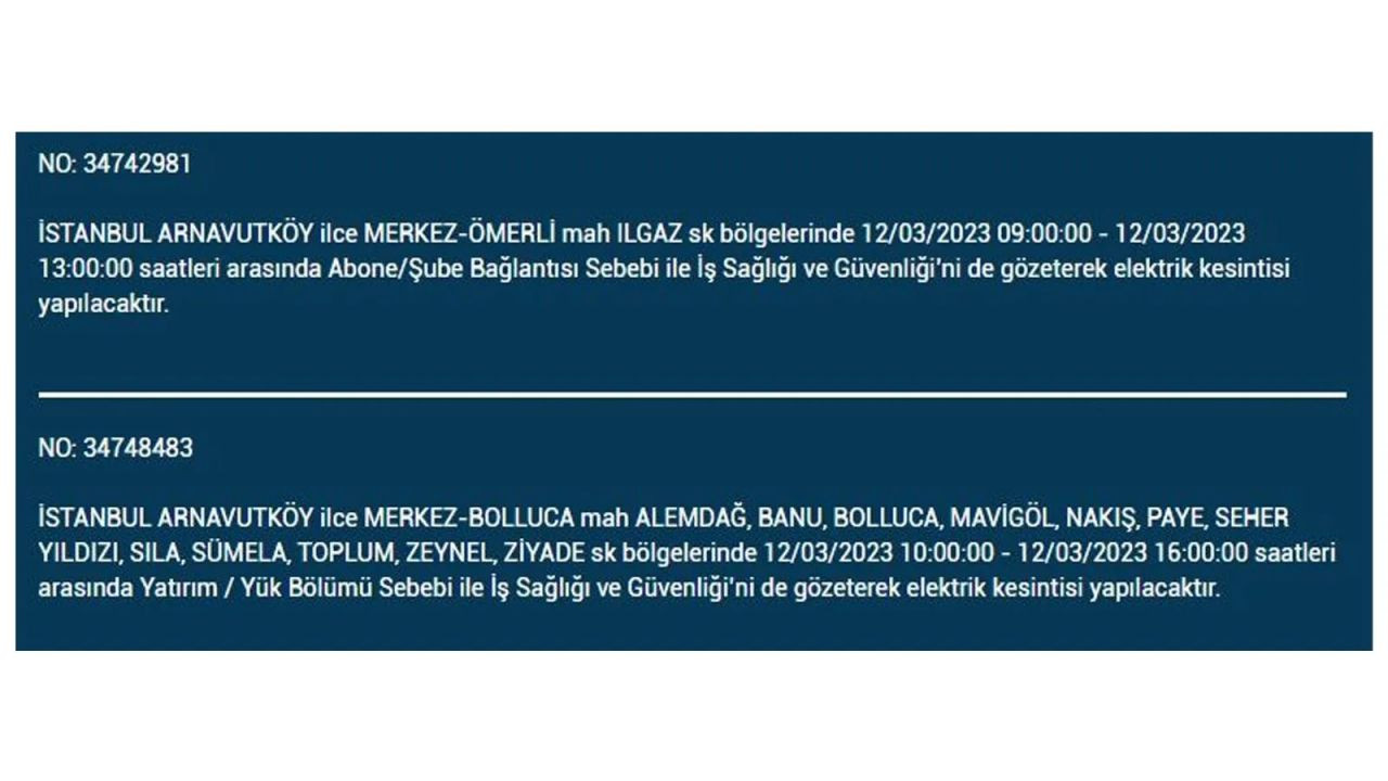 İstanbul'da elektriğin kesileceği ilçeler belli oldu! 12 Mart İstanbul elektrik kesintisi - Sayfa 7
