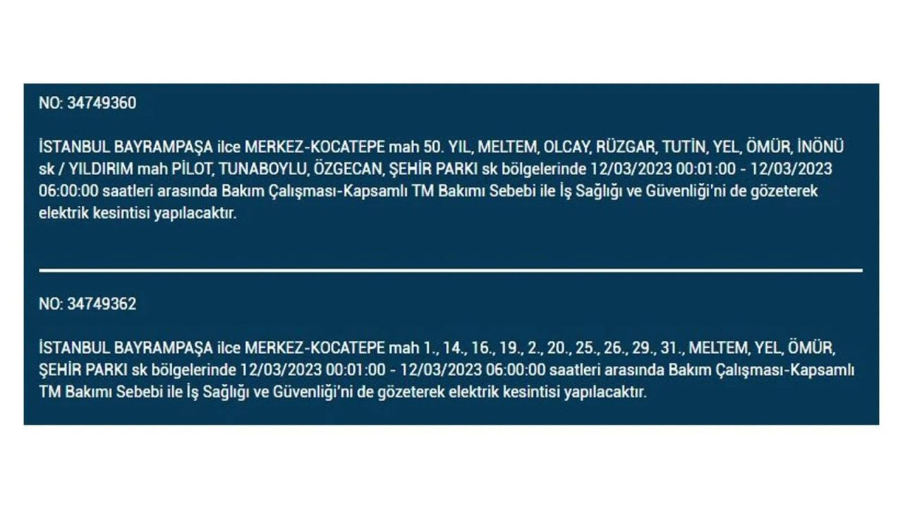 İstanbul'da elektriğin kesileceği ilçeler belli oldu! 12 Mart İstanbul elektrik kesintisi - Sayfa 5