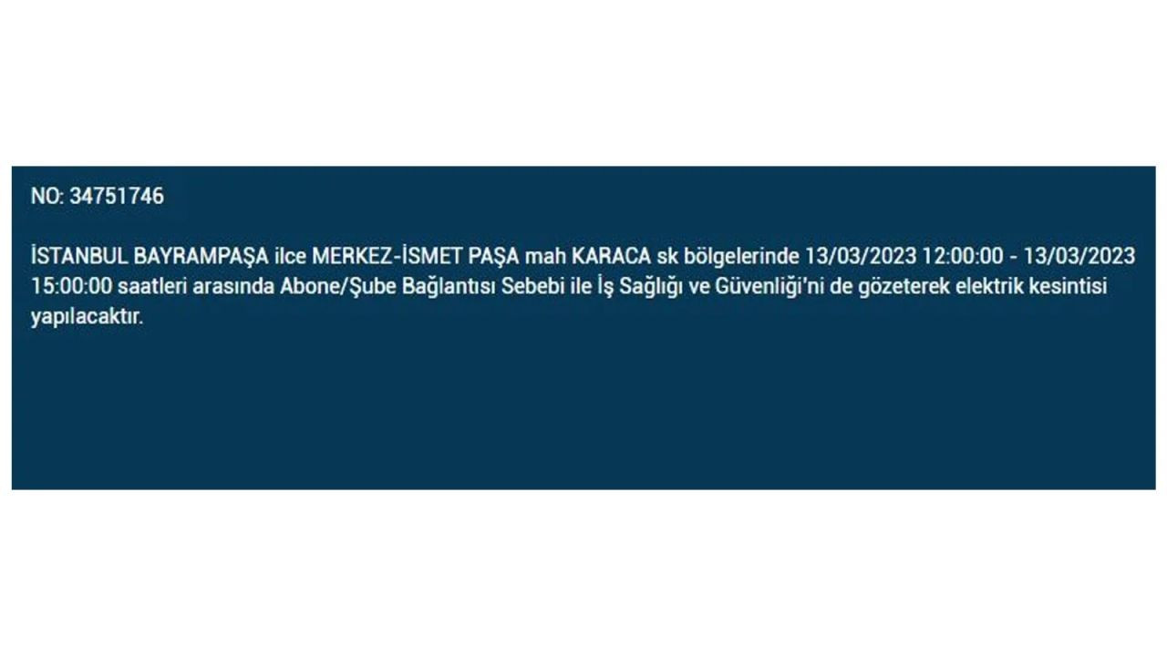 İstanbul'da elektriğin kesileceği ilçeler belli oldu! 13 Mart İstanbul elektrik kesintisi - Sayfa 24
