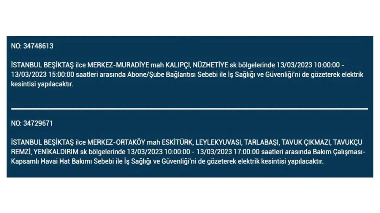 İstanbul'da elektriğin kesileceği ilçeler belli oldu! 13 Mart İstanbul elektrik kesintisi - Sayfa 23