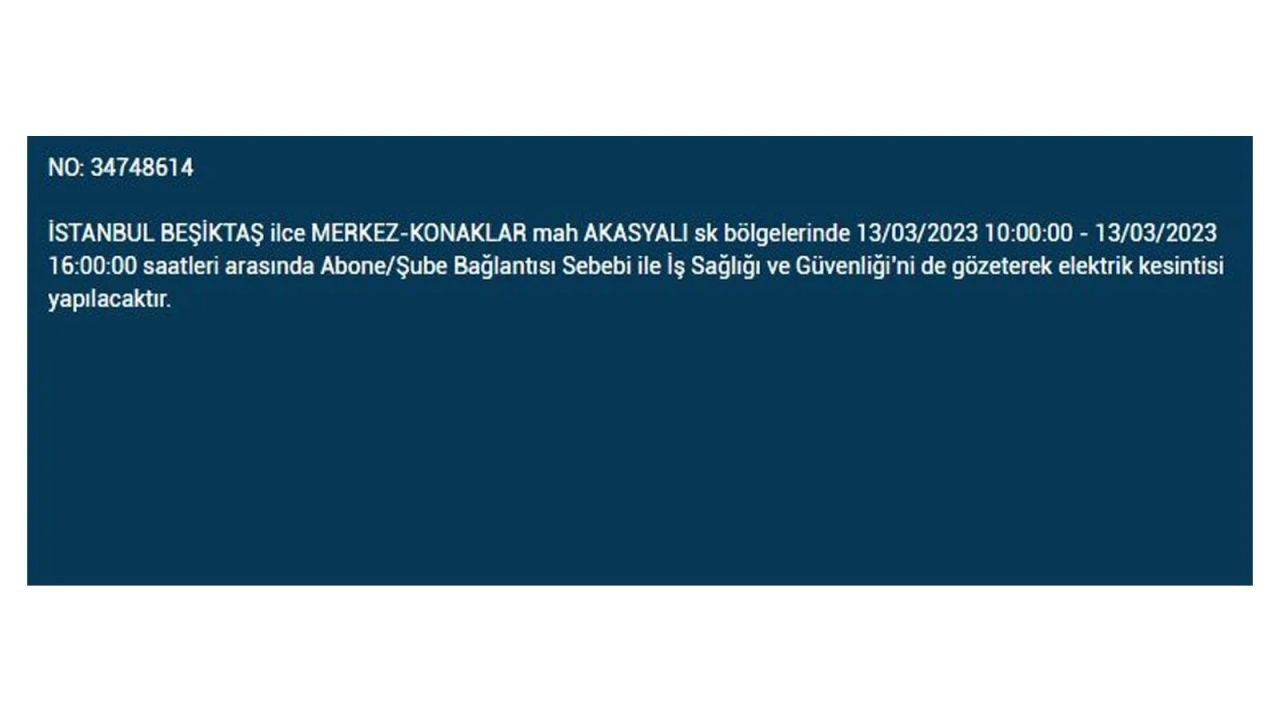 İstanbul'da elektriğin kesileceği ilçeler belli oldu! 13 Mart İstanbul elektrik kesintisi - Sayfa 22
