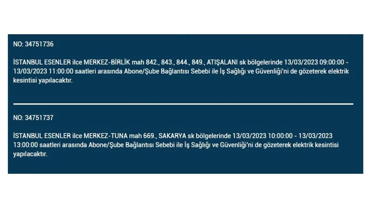 İstanbul'da elektriğin kesileceği ilçeler belli oldu! 13 Mart İstanbul elektrik kesintisi - Sayfa 19