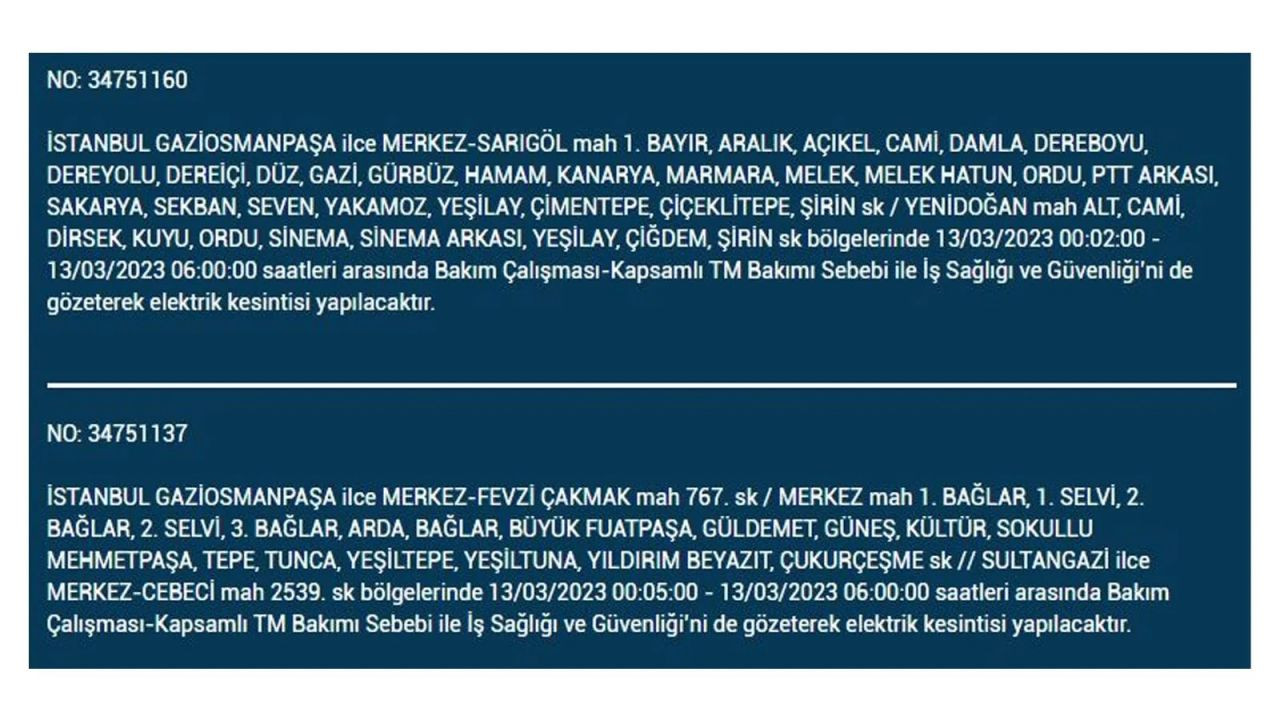 İstanbul'da elektriğin kesileceği ilçeler belli oldu! 13 Mart İstanbul elektrik kesintisi - Sayfa 14
