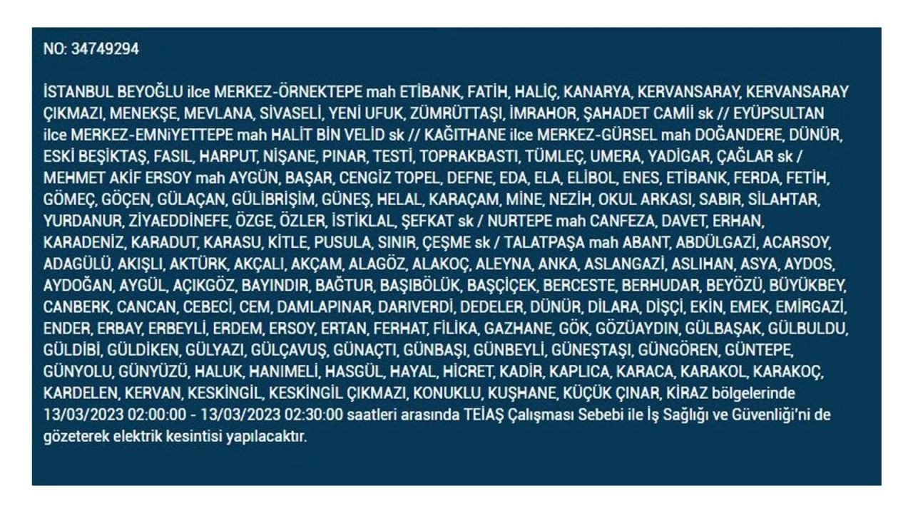 İstanbul'da elektriğin kesileceği ilçeler belli oldu! 13 Mart İstanbul elektrik kesintisi - Sayfa 11