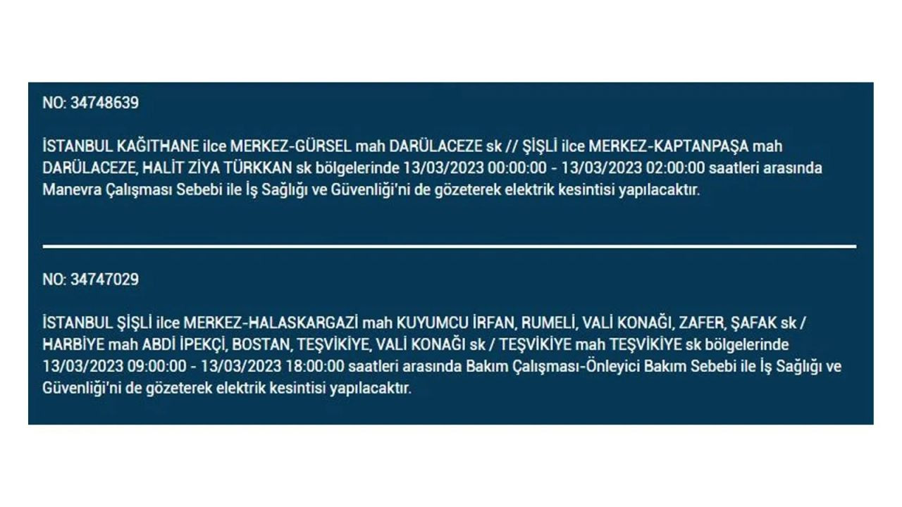 İstanbul'da elektriğin kesileceği ilçeler belli oldu! 13 Mart İstanbul elektrik kesintisi - Sayfa 5
