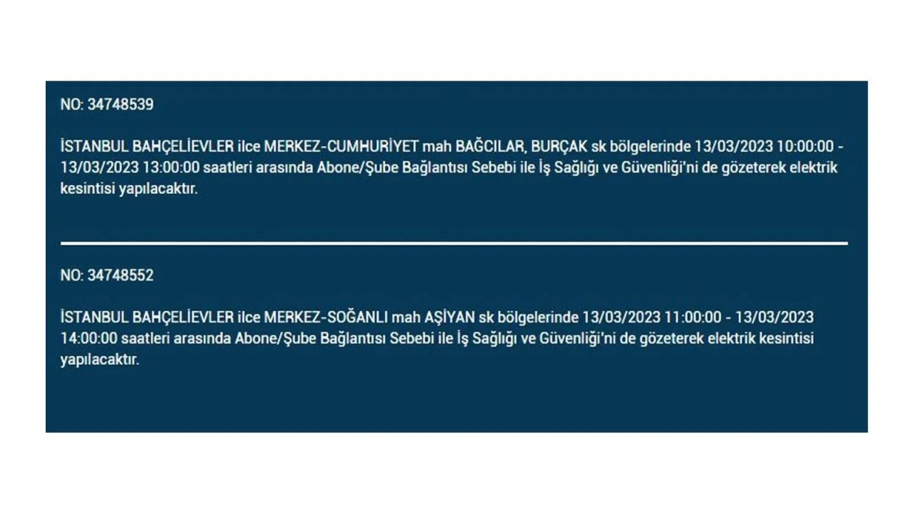 İstanbul'da elektriğin kesileceği ilçeler belli oldu! 13 Mart İstanbul elektrik kesintisi - Sayfa 30