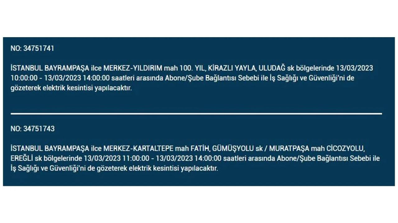 İstanbul'da elektriğin kesileceği ilçeler belli oldu! 13 Mart İstanbul elektrik kesintisi - Sayfa 25