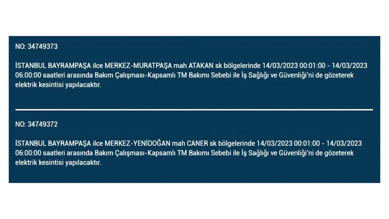 İstanbul'da elektriğin kesileceği ilçeler belli oldu! 14 Mart İstanbul elektrik kesintisi - Sayfa 35