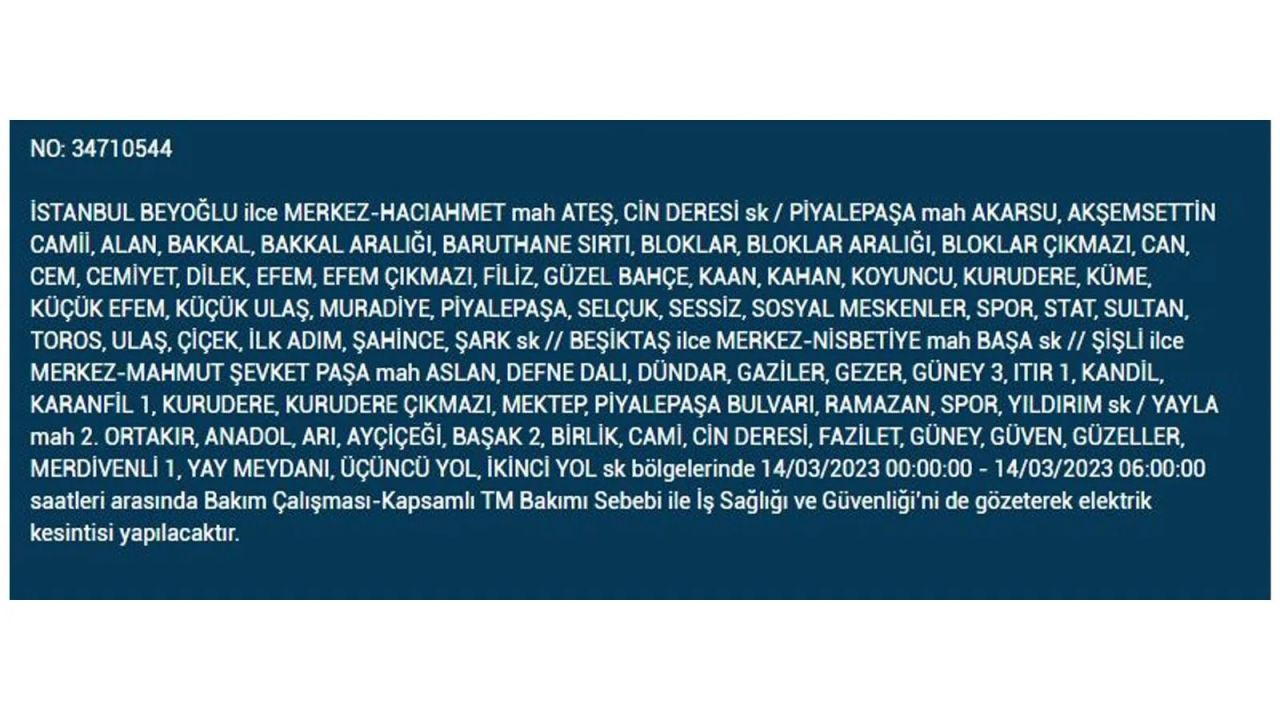 İstanbul'da elektriğin kesileceği ilçeler belli oldu! 14 Mart İstanbul elektrik kesintisi - Sayfa 28