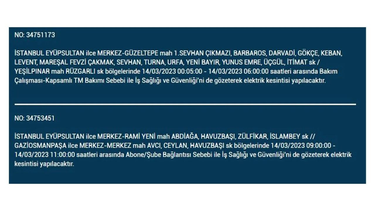 İstanbul'da elektriğin kesileceği ilçeler belli oldu! 14 Mart İstanbul elektrik kesintisi - Sayfa 20