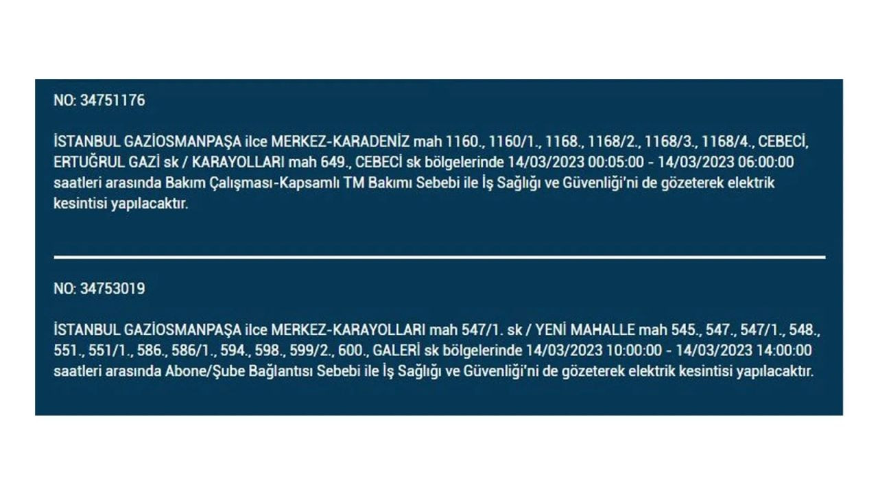 İstanbul'da elektriğin kesileceği ilçeler belli oldu! 14 Mart İstanbul elektrik kesintisi - Sayfa 18