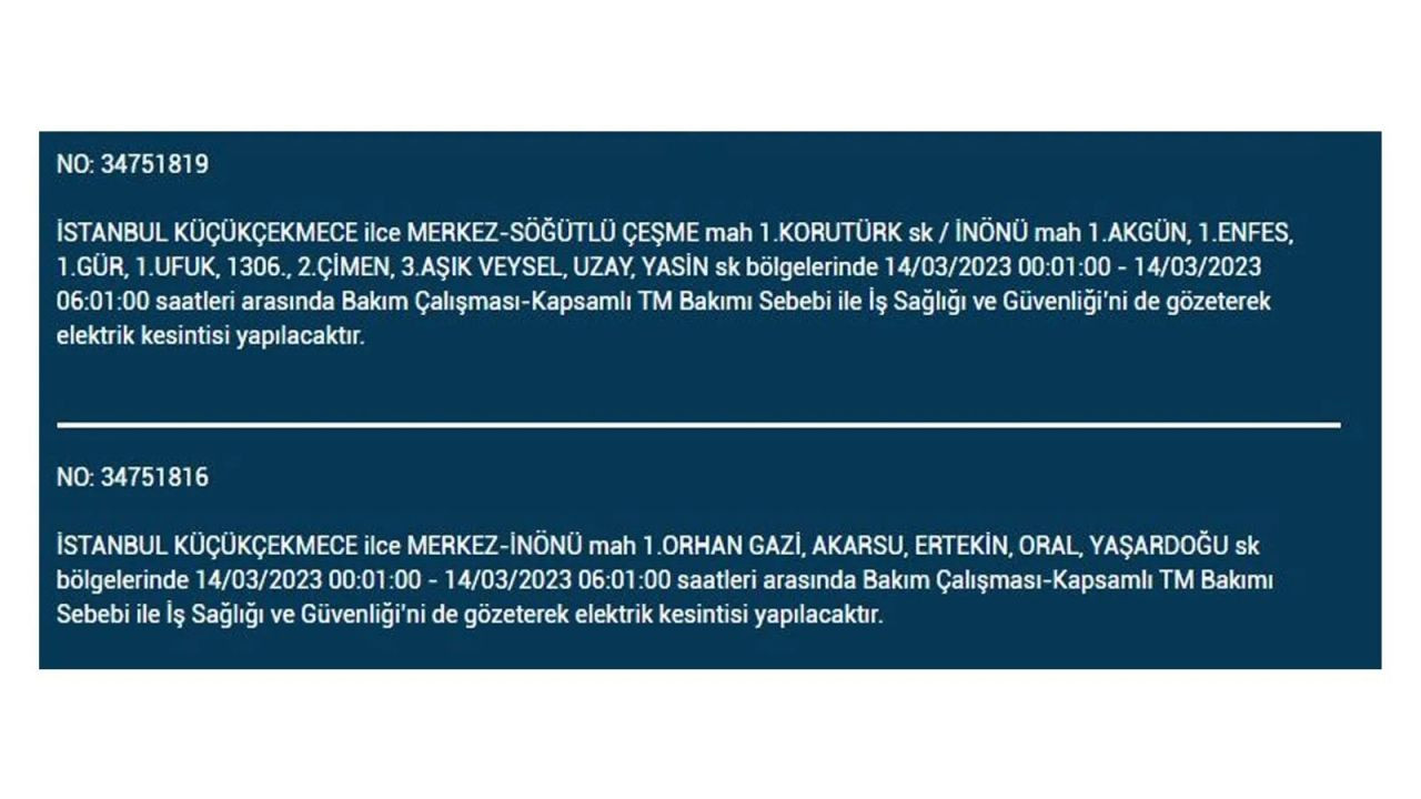 İstanbul'da elektriğin kesileceği ilçeler belli oldu! 14 Mart İstanbul elektrik kesintisi - Sayfa 14