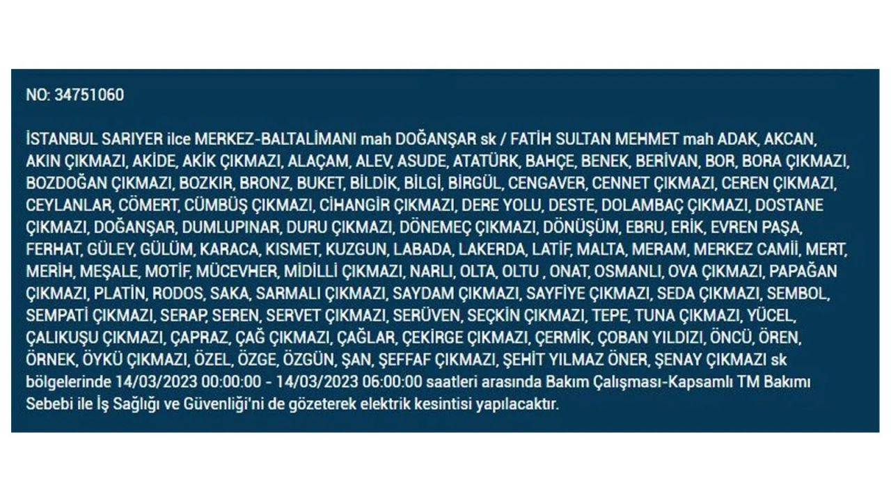 İstanbul'da elektriğin kesileceği ilçeler belli oldu! 14 Mart İstanbul elektrik kesintisi - Sayfa 10