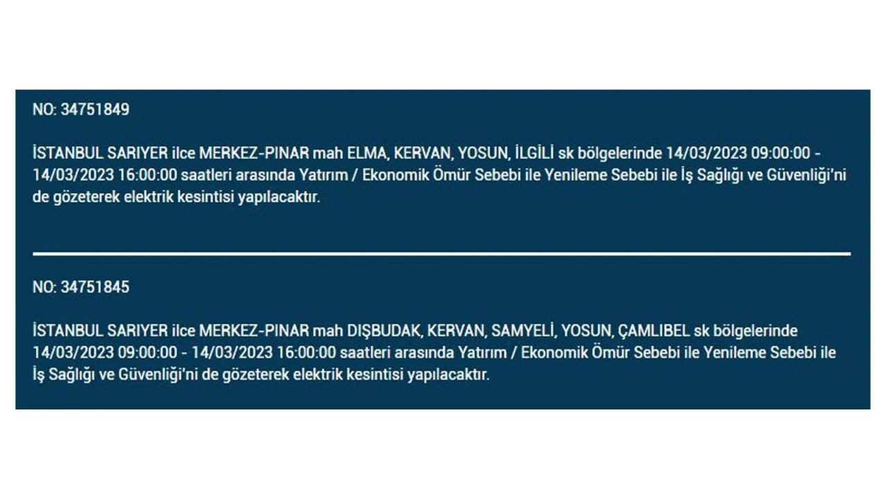 İstanbul'da elektriğin kesileceği ilçeler belli oldu! 14 Mart İstanbul elektrik kesintisi - Sayfa 9