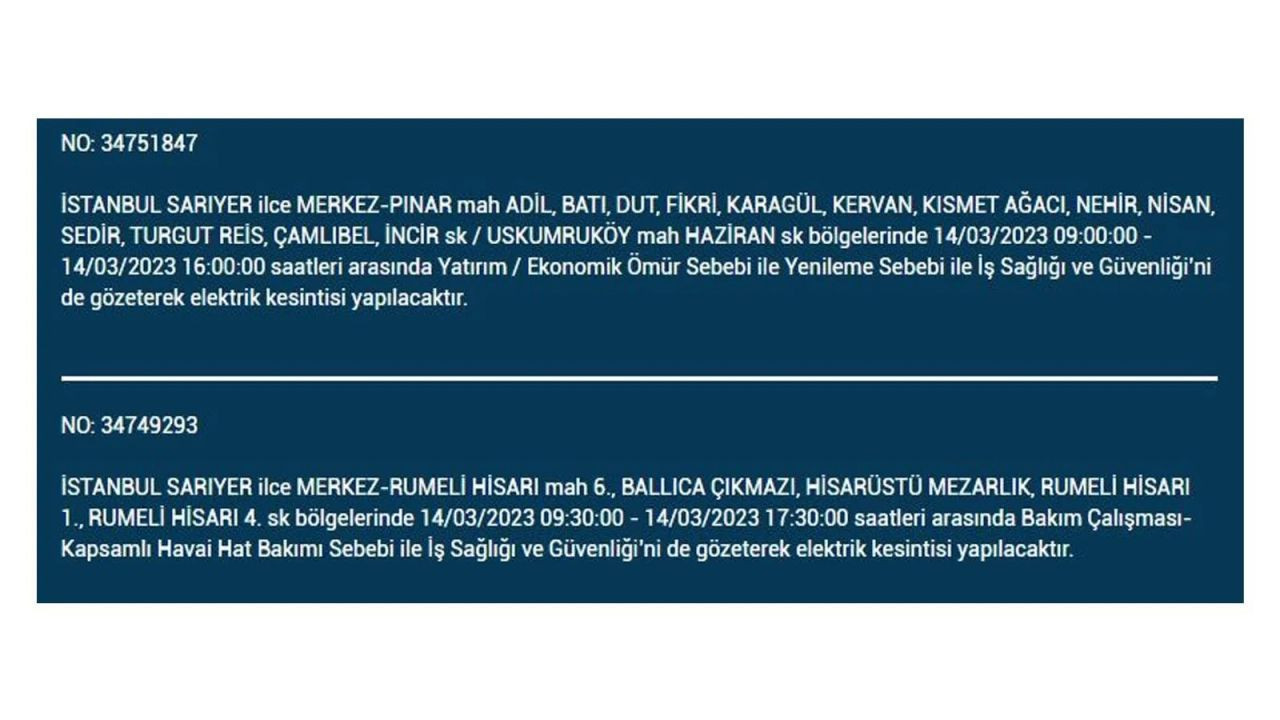 İstanbul'da elektriğin kesileceği ilçeler belli oldu! 14 Mart İstanbul elektrik kesintisi - Sayfa 8