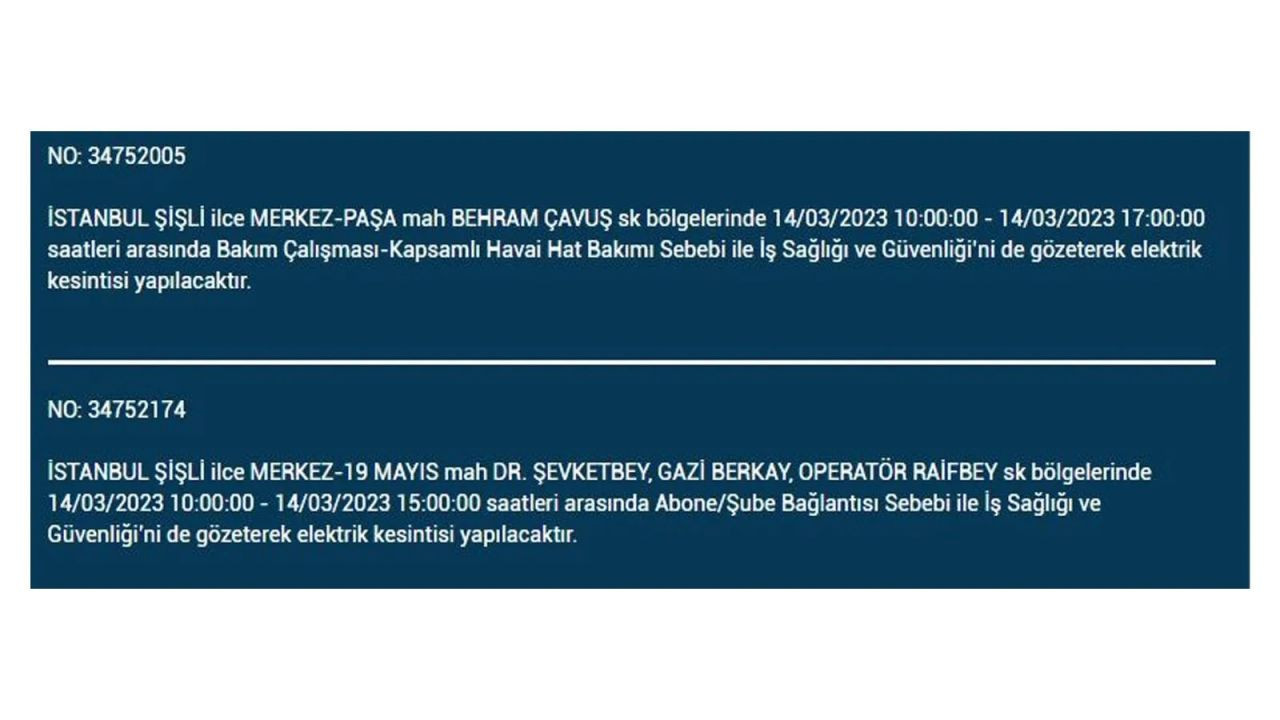 İstanbul'da elektriğin kesileceği ilçeler belli oldu! 14 Mart İstanbul elektrik kesintisi - Sayfa 5