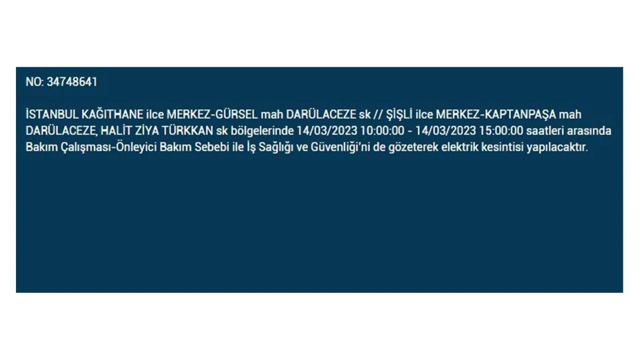 İstanbul'da elektriğin kesileceği ilçeler belli oldu! 14 Mart İstanbul elektrik kesintisi - Sayfa 4